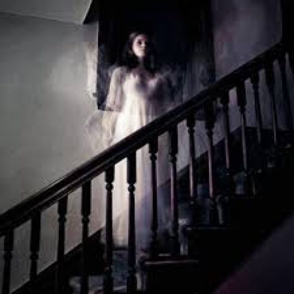 ghost woman on stairs